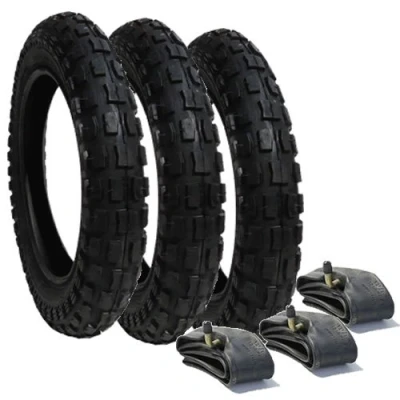 Image of An Alternative Set of Tyres and Tubes for Phil &amp; Teds Sports/E3 Off Road Tread Pattern