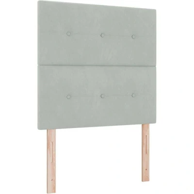 Image of vidaXL Box Spring Bed with Mattress &amp; LED Light Grey 120x200 cm Velvet