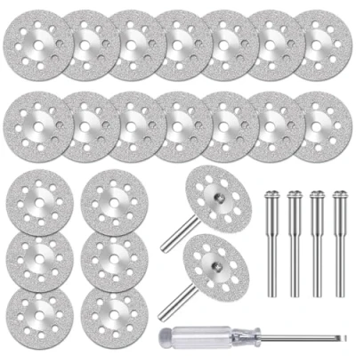Image of 20Pcs 545 Diamond Cutting Wheel Cut Off Discs for Dremel Rotary Tool with 3mm Mandrel Stone Glass