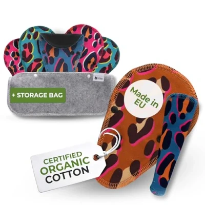 Image of Reusable Panty Liners for Women Thin Tanga; 7 Pack (Small) Organic Cotton Cloth Made in EU; Eco Thong; Daily Washable Pantyliners Vaginal Discharge, NOT Period