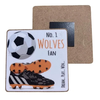 Image of Wolverhampton Wanderers Wolves FC Football Club Fan FRIDGE MAGNET by WHITE COTTON CARDS (M FN66)
