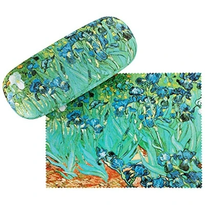 Image of VON LILIENFELD Glasses Case Vincent van Gogh: Irises Present Cleaning Cloth Spectacle Cases Lightweight Stable Flowers Art