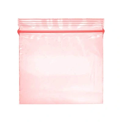 Image of Grip Seal Bags Zip Lock Resealable Plastic Baggies (50x50 mm (200 Pcs), Red)
