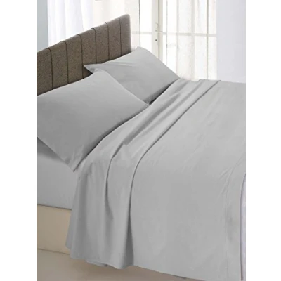 Image of Italian Bed Linen Ki Osa by Matteo Bosio Fitted Bottom with Corners Sheet, King Size 170 x 200 cm bright grey (ral 7035)