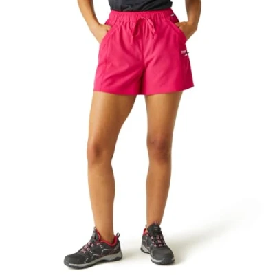 Image of Regatta Women&#039;s Lightweight Packaway Shorts, Pink Potion, UK 8