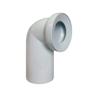 Image of White WC Toilet Waste Water Pan Connector Soil Pipe 110mm 90 degree Elbow