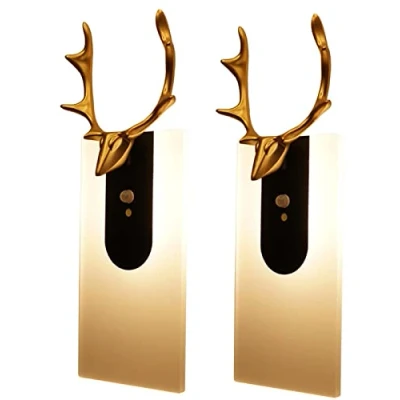 Image of Modern LED Wall Sconce, with Motion Sensor Indoor Lamp USB Rechargeable Mounted Bedside Night Light 3000K Warm White Lighting for Bedroom Living Room Corridor