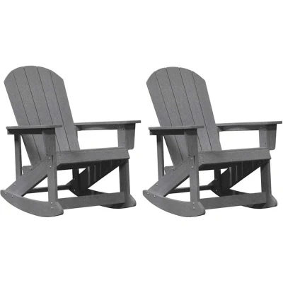 Image of vidaXL Adirondack Rocking Chairs 2 pcs Light grey 73.5 x 92 90 cm