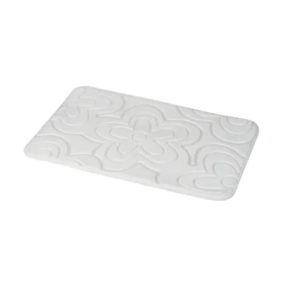 Image of Showerdrape Clover White Memory Foam 80 x 50cm Bath Mat