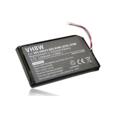 Image of vhbw LI POLYMER battery 1200mAh compatible with NAVIGON 40 Easy, Plus, Premium replacement for 8390 ZC01 0780, 384.00035.005