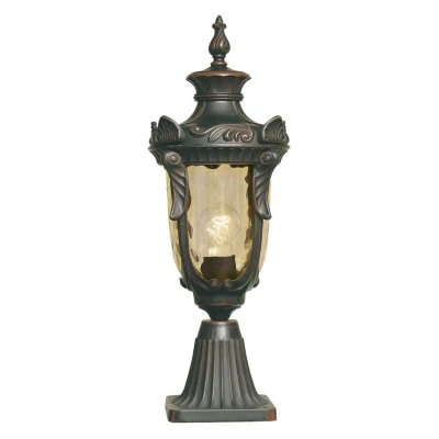 Image of Philadelphia 1 Light Medium Outdoor Pedestal Lantern Old Bronze IP44, E27