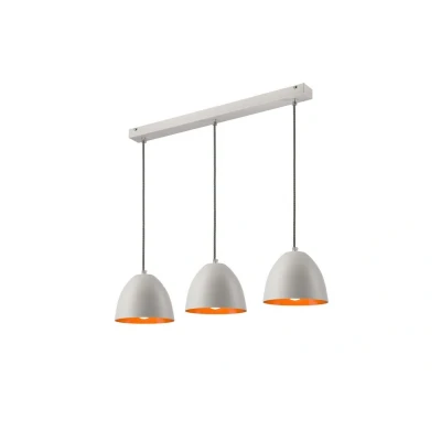 Image of Livia Bar Pendant Ceiling Light White, 3x E27