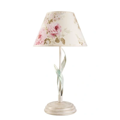 Image of Aleksis Table Lamp With Shade Fabric Shade, White, 1x E27