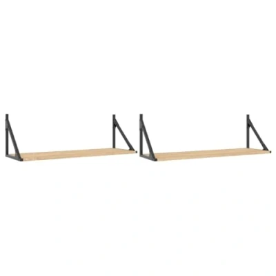 Image of vidaXL Wall Shelves 2 pcs Sonoma Oak 80x25x25.5 cm Engineered wood