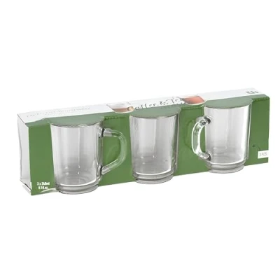 Image of 3x 240ml Glass Mugs By Excellent Houseware