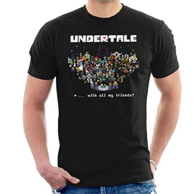 Image of Undertale with All My Friends Men&#039;s T Shirt Black