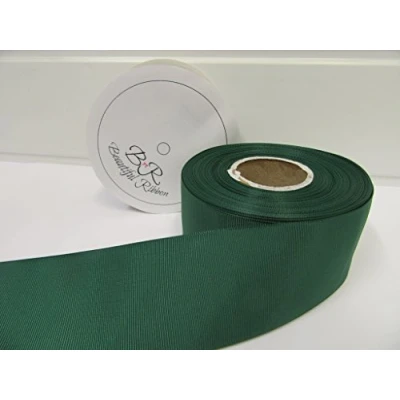Image of 1 Roll of 50mm x 20 metres Grosgrain Ribbon Dark Emerald Green Double Sided Ribbed 50 mm 5cm 2&quot; 2 Inch