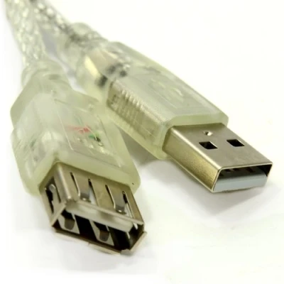 Image of kenable CLEAR USB 2.0 Extension Cable A to Female Lead 24AWG Ferrite 5m [5 metres]