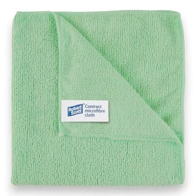 Image of Robert Scott CICS009G Microfibre Cloth, Contract, 40 cm x cm, Green (Pack of 10)