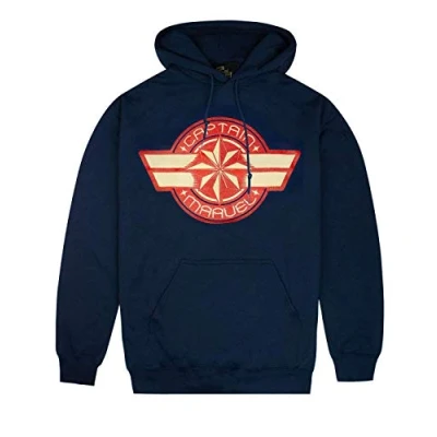 Image of Marvel Captain Logo Womens Navy Hoodie