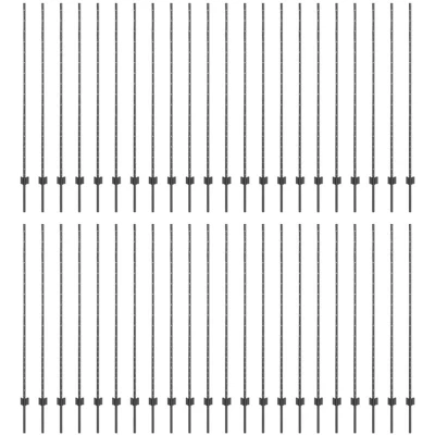 Image of vidaXL Fence Posts 88 pcs U Channel Grey 200 cm Steel