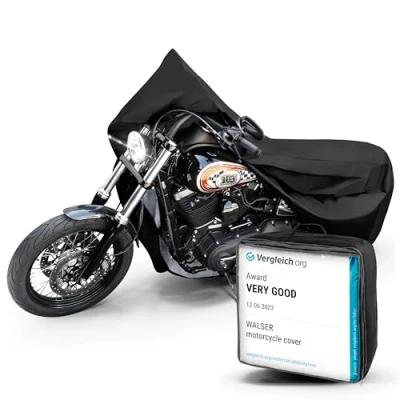 Image of WALSER motorbike cover waterproof L, Award Very Good* waterproof, motor scooter cover, protection tarpaulin black 250x100x130 cm