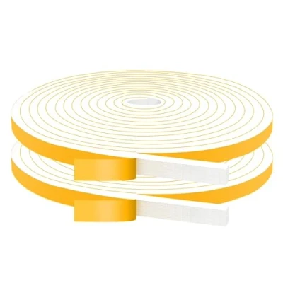 Image of YIMIKI Foam Seal Tape 2 Rolls 10mm (W) X 6mm(T) High Density Adhesive Weather Strip for Window and Door, 8m Length (2 5m Each) White