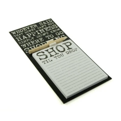 Image of Vintage Quote Design Memo Magnetic Pad &amp; Pencil Fridge Magnet Shopping List