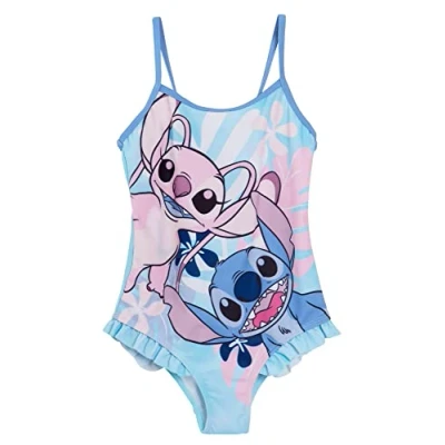 Image of Disney Girls Stitch Swimsuit 9 10 Years Blue