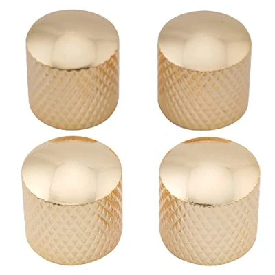 Image of Musiclily Metric 6mm Metal Guitar Dome Knobs Volume Tone Control for Fender Telecaster Electric Precision P Bass,Gold (4 Pieces)