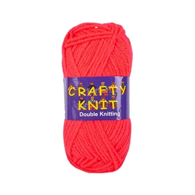 Image of Neon Pink Crafty Knit Double Knitting Sewing &amp; Crochet Craft Wool Yarn Coloured Balls 25g