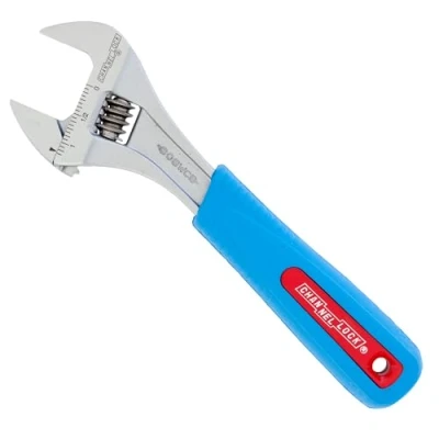 Image of Channellock 808WCB 8 Inch Chrome Adjustable Wrench with Code Blue Grips