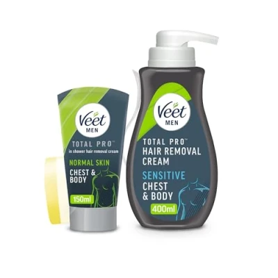 Image of Veet Men Hair Removal Cream 400ml Pump 150ml in Shower