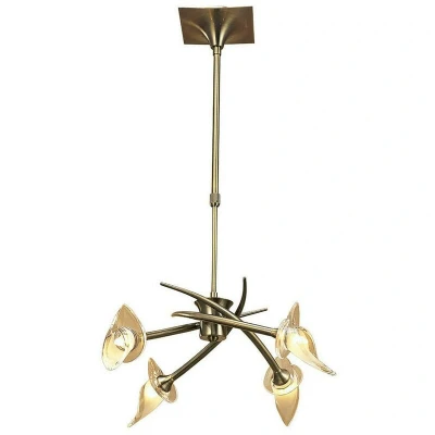 Image of Flavia Telescopic Pendant Convertible To Semi Flush Round 4 Light G9, Antique Brass