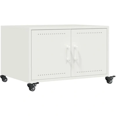 Image of vidaXL Coffee Table White 68x50x43.5 cm Steel