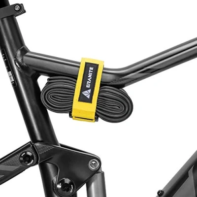 Image of Granite Rockband MTB Frame Carrier Strap for Inner Tubes and Bike Tool Kit, Storage Solution Attaching Extra Gear on Your Mountain Bike, BMX Road Gravel (Yellow)