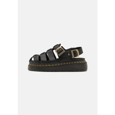 Image of Dr. Martens Wrenlie Platform sandals, Women&#039;s, Size: 4, Black grizzly Leather