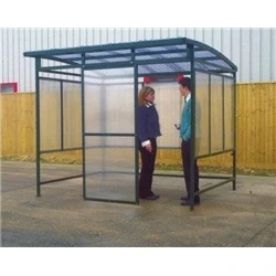 Image of Smoking Shelter with Polycarbonate Panel; Green