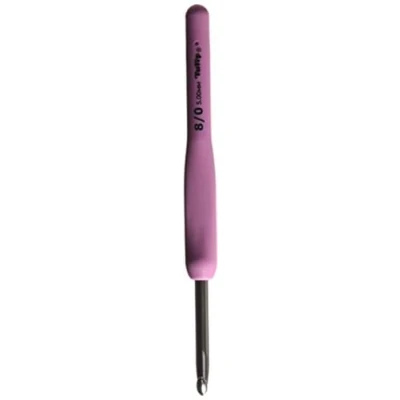 Image of Tulip Crochet Hook, Leather, Pink, Size 8/5mm