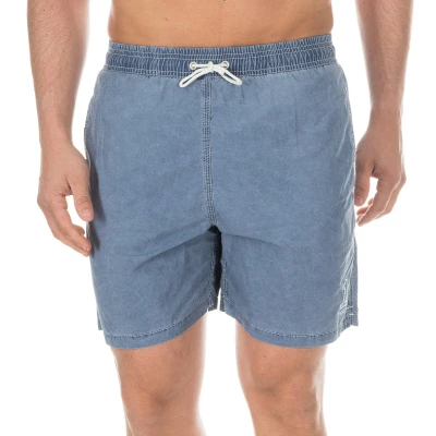 Image of Hackett London Mens Bermuda swimsuit with mesh interior lining HM800618 Blue Cotton Size Small