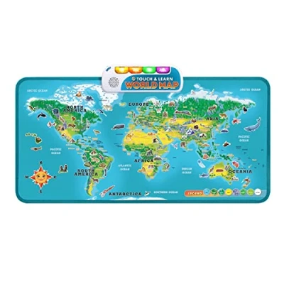 Image of LeapFrog Touch &amp; Learn World Map Educational Interactive Learning for Kids Suitable Boys Girls 4+ Years Amazon Exclusive