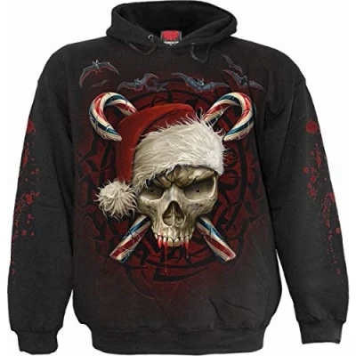 Image of Spiral Candy Cane Santa Hoody Black M