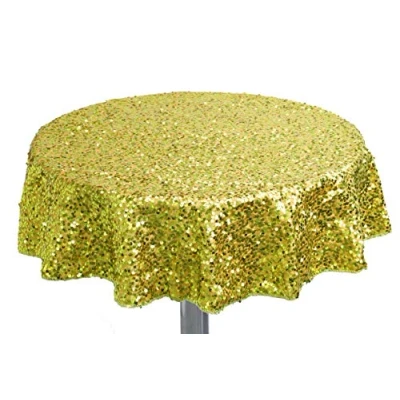Image of Christmas Concepts® Sequin Round Table Cloth 36 Inches Wedding/Party Decoration Luxury Wedding (Lime Green)