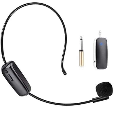 Image of XUJAIOLQP UHF Wireless Microphone Headset, Headset Mic ＆Handheld 2 in 1, 165ft Range for Karaoke Speaker, Amplifier, Speakers, PA System, Teaching, Fitness