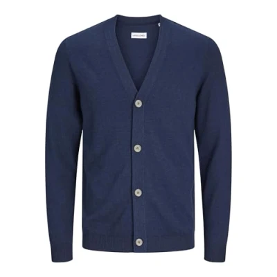 Image of JACK &amp; JONES Men&#039;s Jjeemil Knit Button Cardigan Noos Sweater, Blazer Navy, S