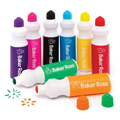 Image of Baker Ross AW632 Jumbo Markers Pack of 8, Paint Sticks for Children, Ideal Kids Arts and Crafts Projects, Assorted