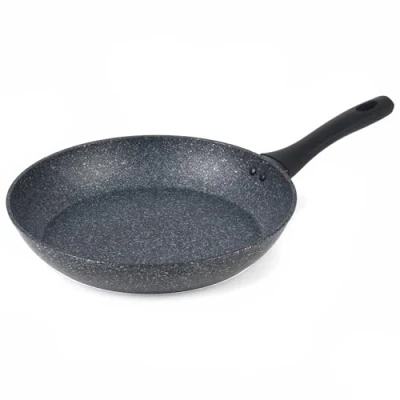Image of Salter BW06524S Non Stick Frying Pan 30cm Forged Aluminium Megastone Cooking Pan, PFOA Free, Induction Suitable, Corrosion Resistant, Dishwasher/Metal Utensil Safe, Soft Touch Handle, Silver/Black