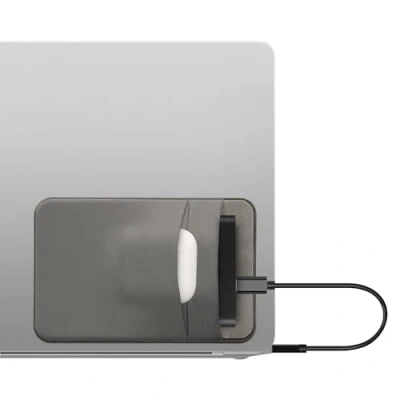 Image of kwmobile Elastane Sleeve Compatible with SanDisk Portable SSD, Samsung T7, Crucial X8, HDD Case Stretchy Holder for External SSD 13x8.3cm (5.1x3.3) Grey