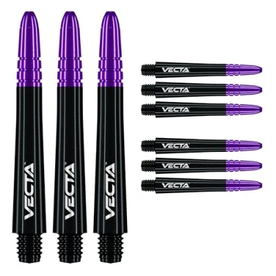 Image of WINMAU Dart Shaft Vecta Polycarbonate Stems 1 Set per pack (3 Darts Shafts in total) Professional Accessories Black and Purple Medium