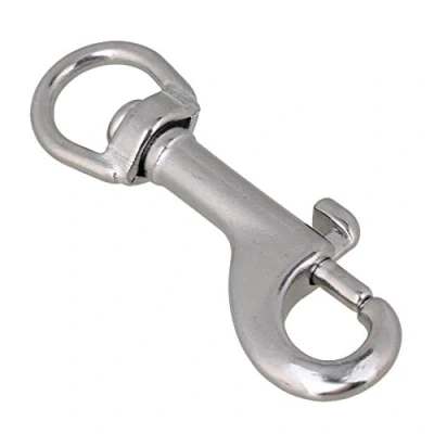 Image of BQLZR 70mm Swivel Bolt Snap Silver 304 Stainless Steel Eye Hook Round for Keychain Strap Pet Chains，Working Capacity About 110 Lbs.